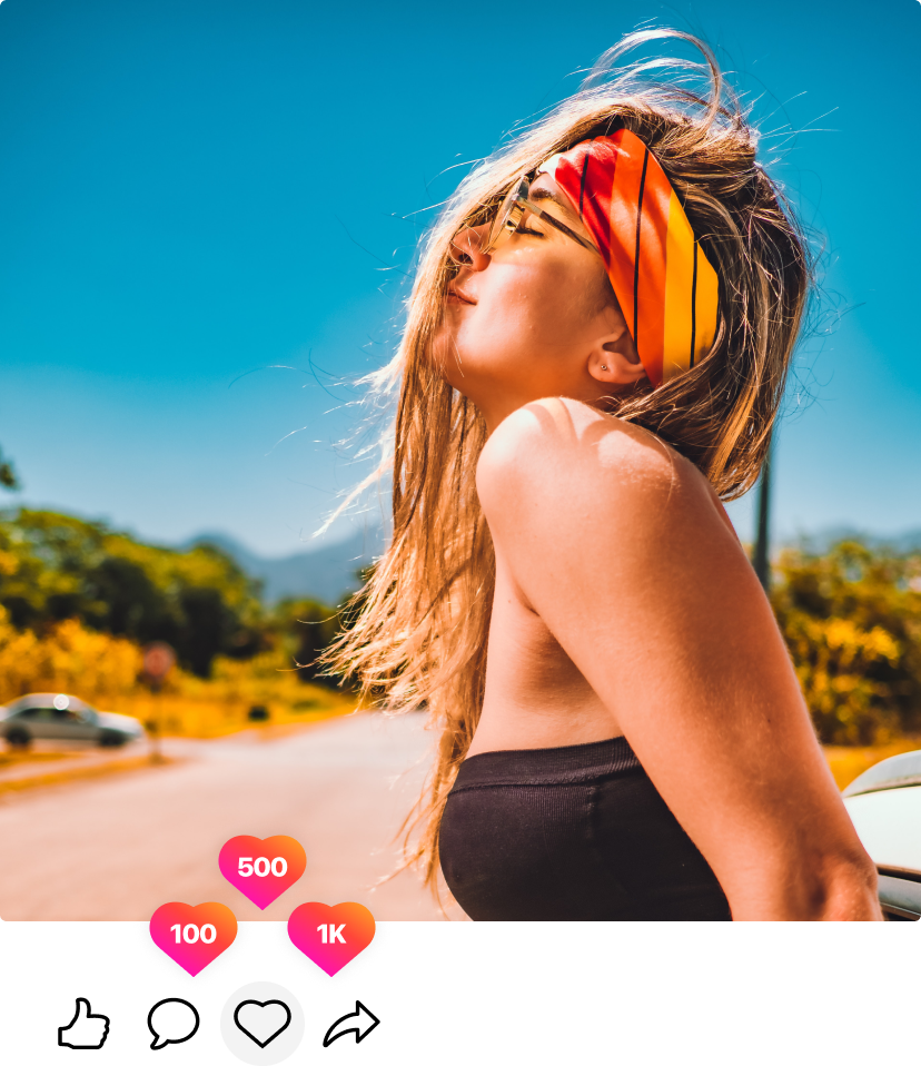 Content with love reactions